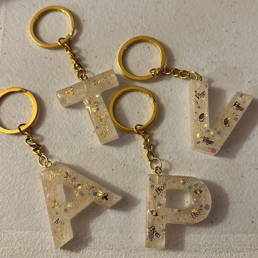 Handmade Resin Keychains (Letters)